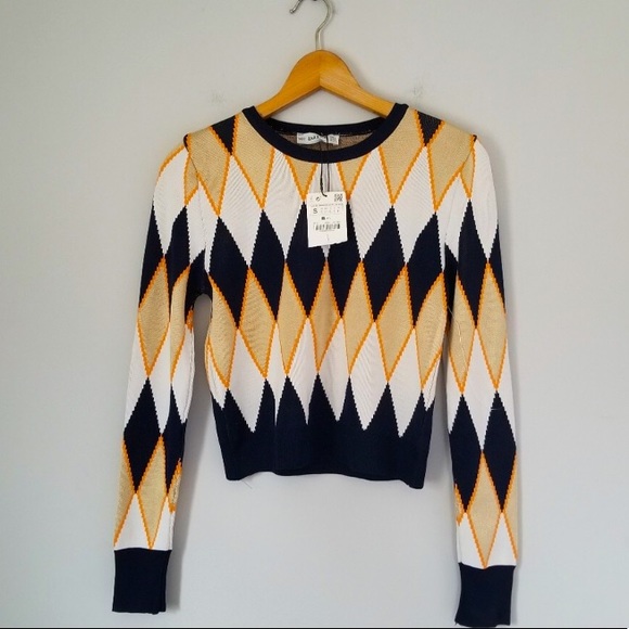 Zara Sweaters - NWT Zara Argyle Sweater Navy SMALL NEW